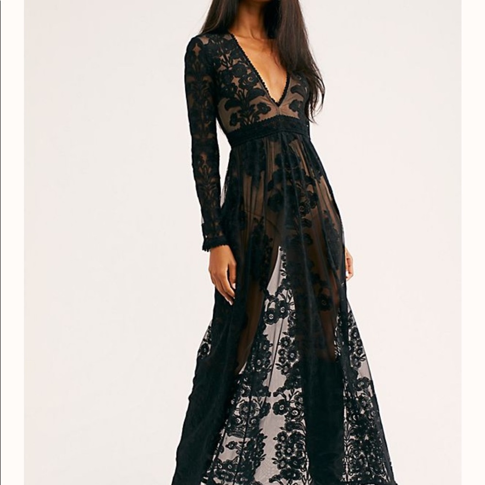 For Love & Lemons Black Temecula Maxi Dress- SMALL